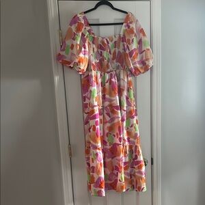 THML Multicolor Abstract Print Dress